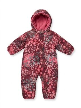 Hanna Andersson Quilted Fleece Lined Bunting Snowsuit Pink Abstract 70 6-12M